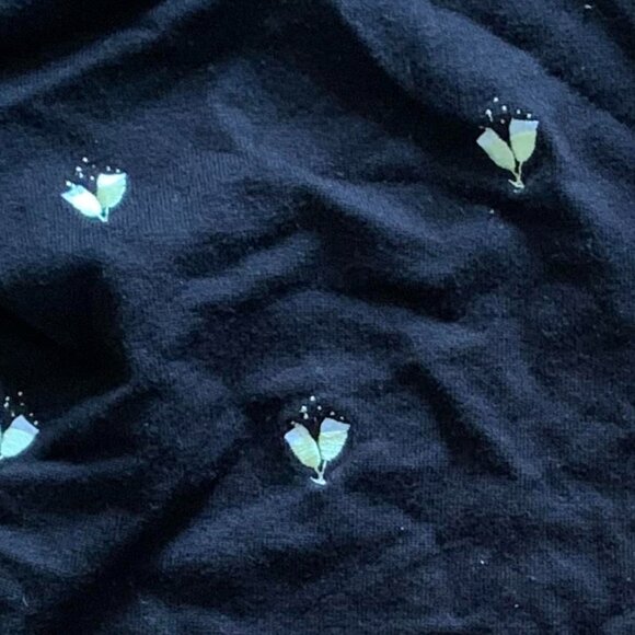 ETOILE Black Cardigan with Embroidered Champagne Glass Pattern - M - Picture 4 of 4